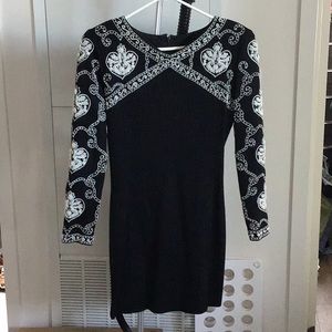 Custom Made Dress (Black with White design)